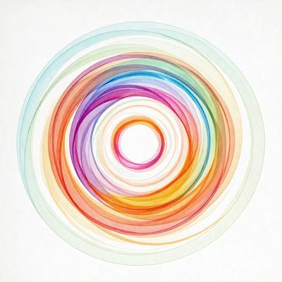 The primary subject of the image is a colorful circle, which is the main object, scene, or focus of the image. The circle is set against a white background, giving it a clean and minimalist appearance. The visual style of the image is a combination of photo and digital art, as it features a vibrant and detailed design. The dominant colors in the image are a mix of red, orange, yellow, blue, and green, creating a lively and energetic atmosphere.